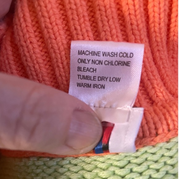 Talbots Kids Girls Size 7 Full Zip Color Block Knit Cotton Cardigan‎ Sweater - Picture 4 of 4